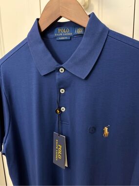 Polo Ralph Lauren Classic Navy Polo with Gold Pony Embroidery